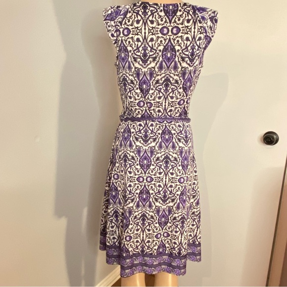 Purple Paisley Patterned Sleeveless Dress - Brand: George - Size S/P. - Picture 5 of 15